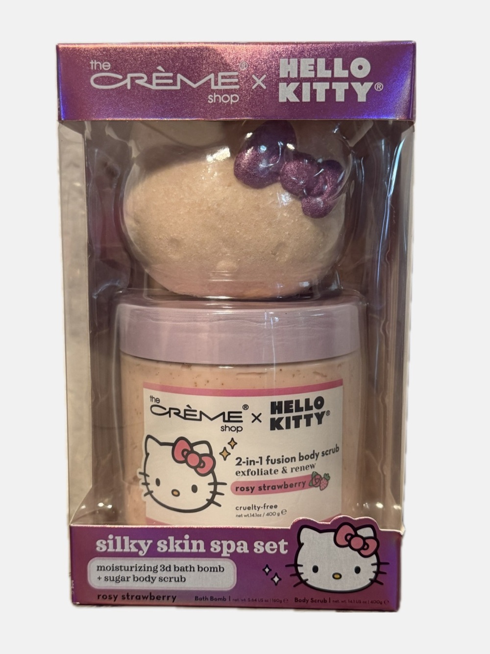 The Crème Shop x Hello Kitty Rosy Strawberry Silky Skin Spa Set - Pink